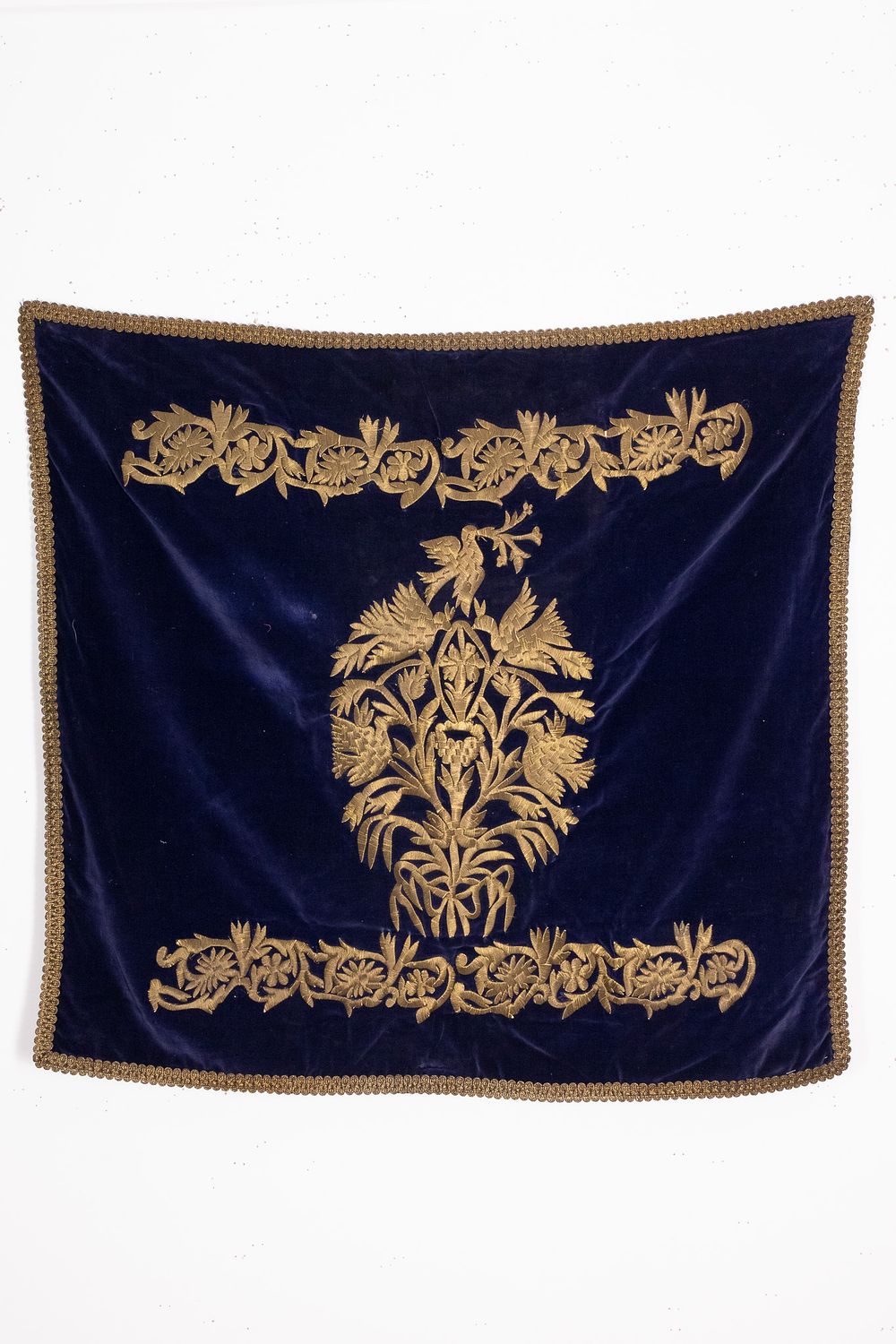 Lot 154: An Ottoman Silk Velvet Panel with Gold Metal...