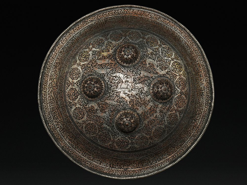 Lot 222: A Safavid Copper-Alloy Shield with Figural Motives, 17th...