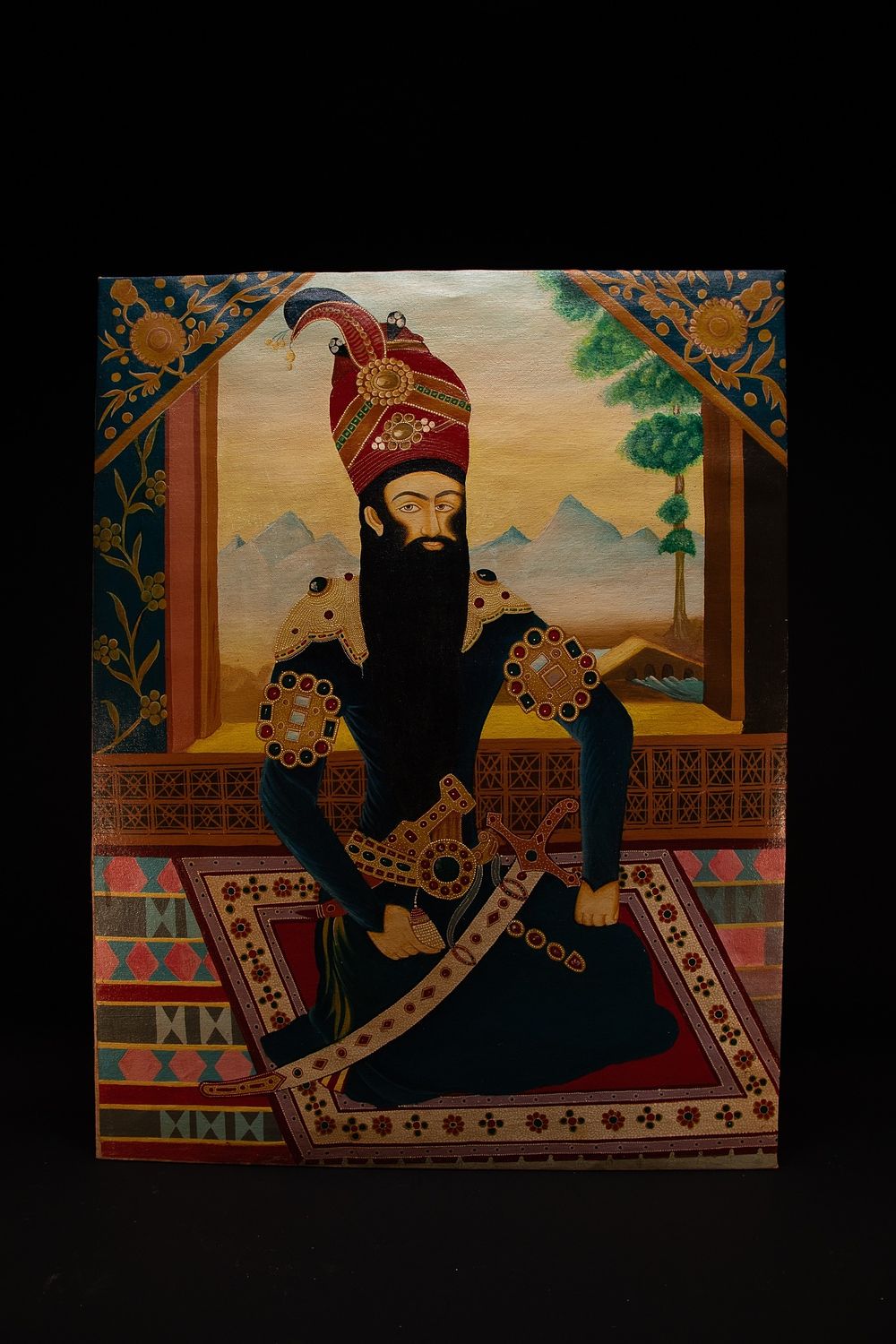 Lot 261: A Qajar Portrait of Fath 'Ali Shah Qajar,...