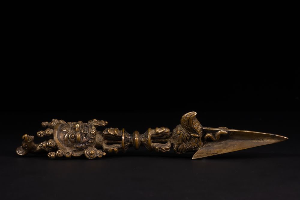 Lot 278: A Tibetan Ritual Phurba Dagger with Wrathful Deity...