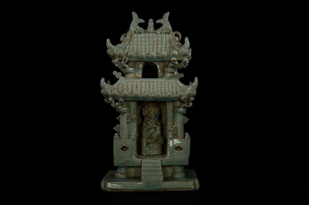 Lot 295: A Chinese Green-Glazed Ceramic Architectural Shrine, 19th Century....