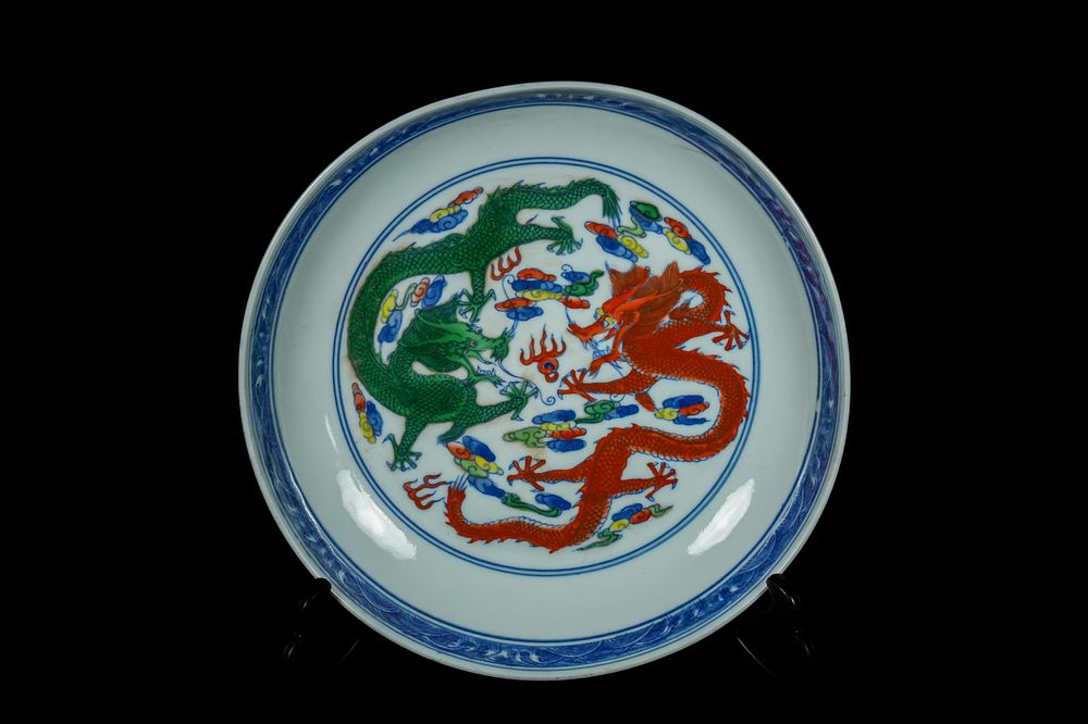 Lot 317: A Chinese Doucai 'Dragon and Cranes' Bowl, Yongzheng...