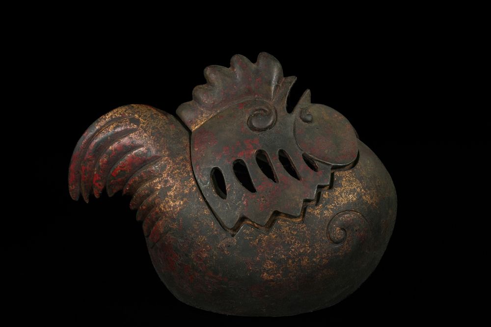 Lot 326: A Chinese Copper Gilt Rooster Incense Burner, 20th...