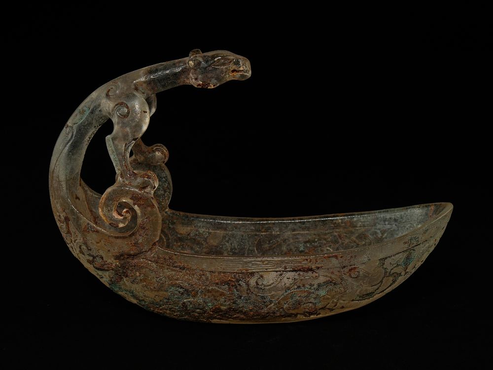 Lot 378: A Chinese Archaic-Style Carved Rock Crystal or Glass...