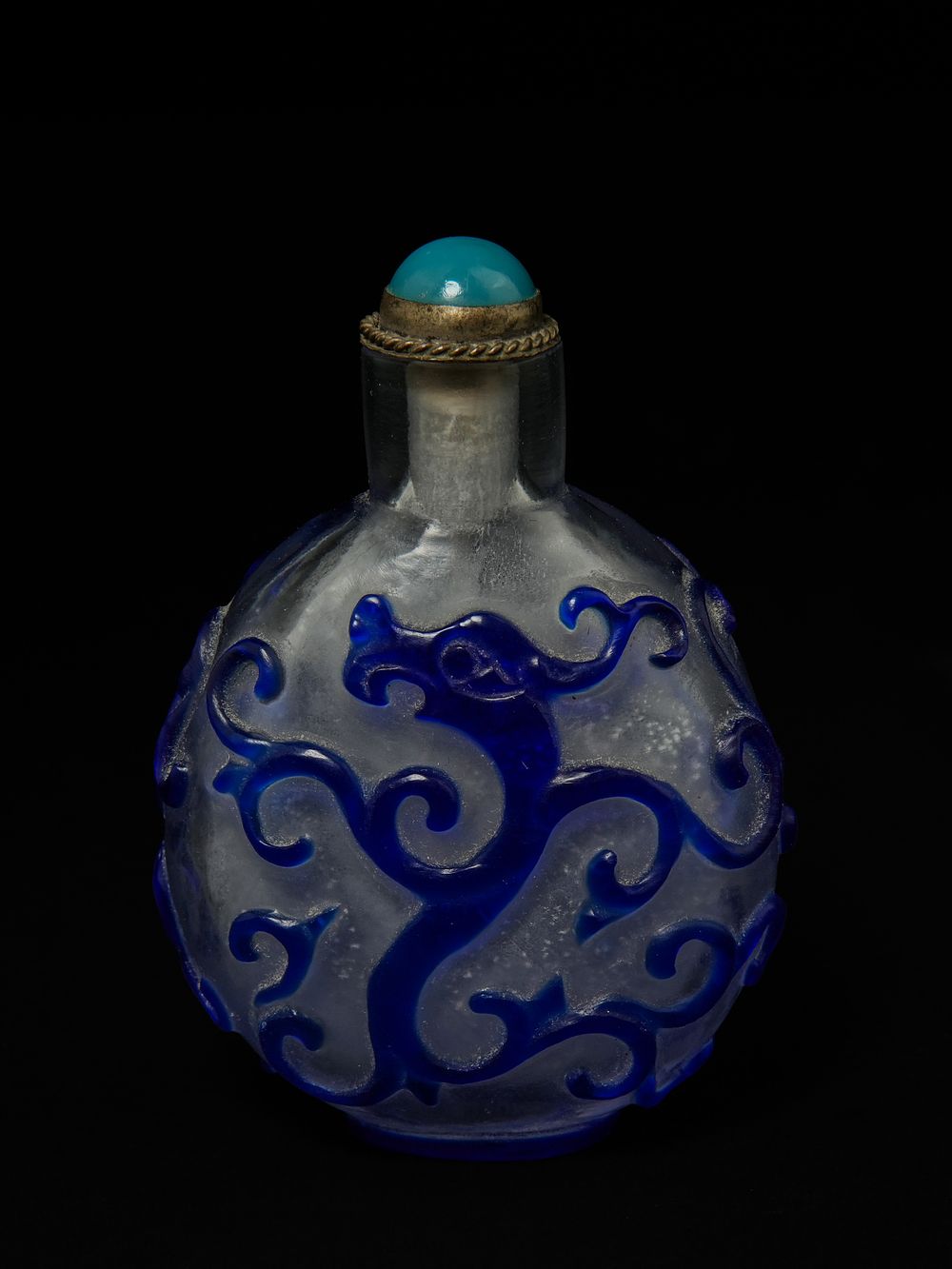 Lot 408: A Chinese Peking Glass Snuff Bottle with Raised...