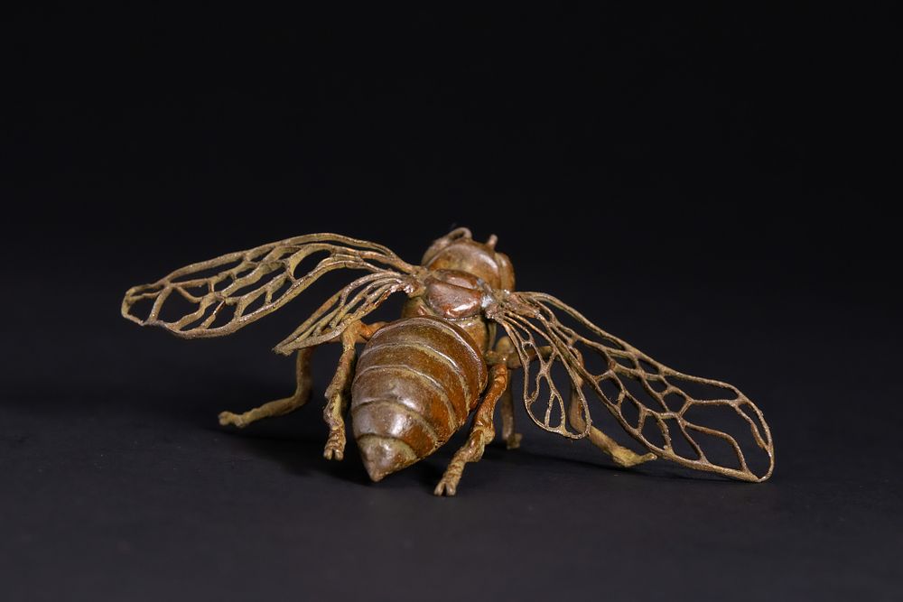 Lot 420: A Japanese Bronze Figure of a Wasp with...