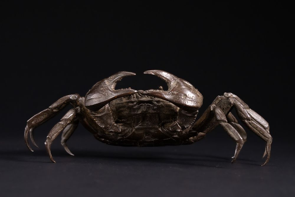 Lot 422: A Japanese Bronze Model of a Crab.