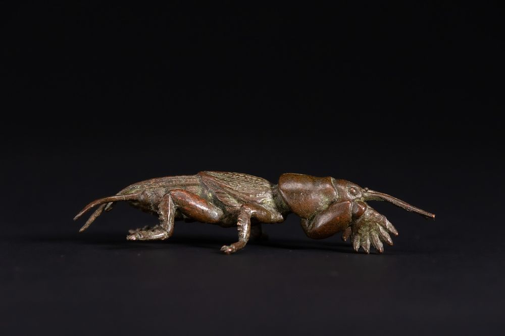 Lot 424: A Japanese Bronze Model of a Crayfish.