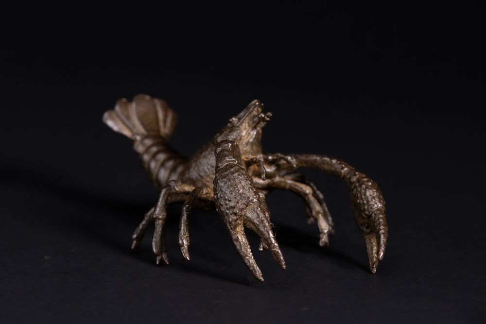 Lot 425: A Japanese Bronze Model of a Crayfish.