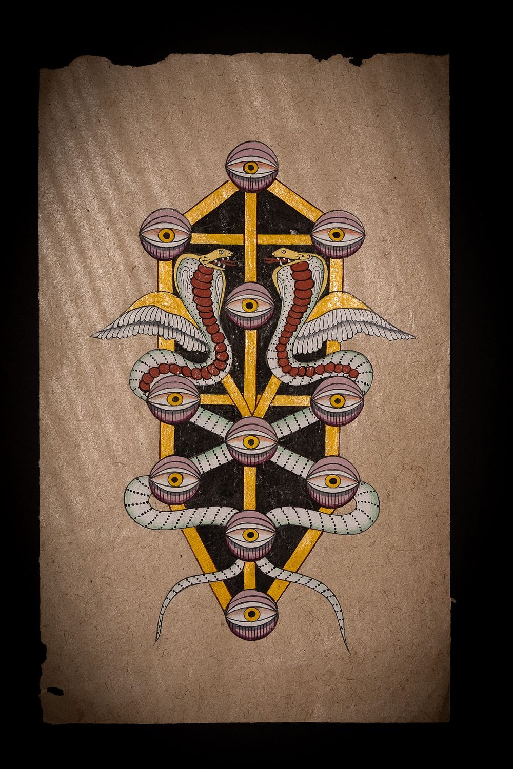 Lot 153: An Indian Tantric Esoteric Diagram With Serpents And...