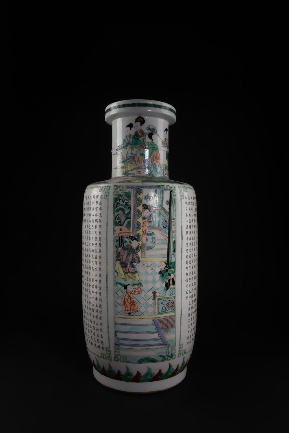 Lot 188: A Large Chinese Famille Verte–Style Porcelain Vase with...