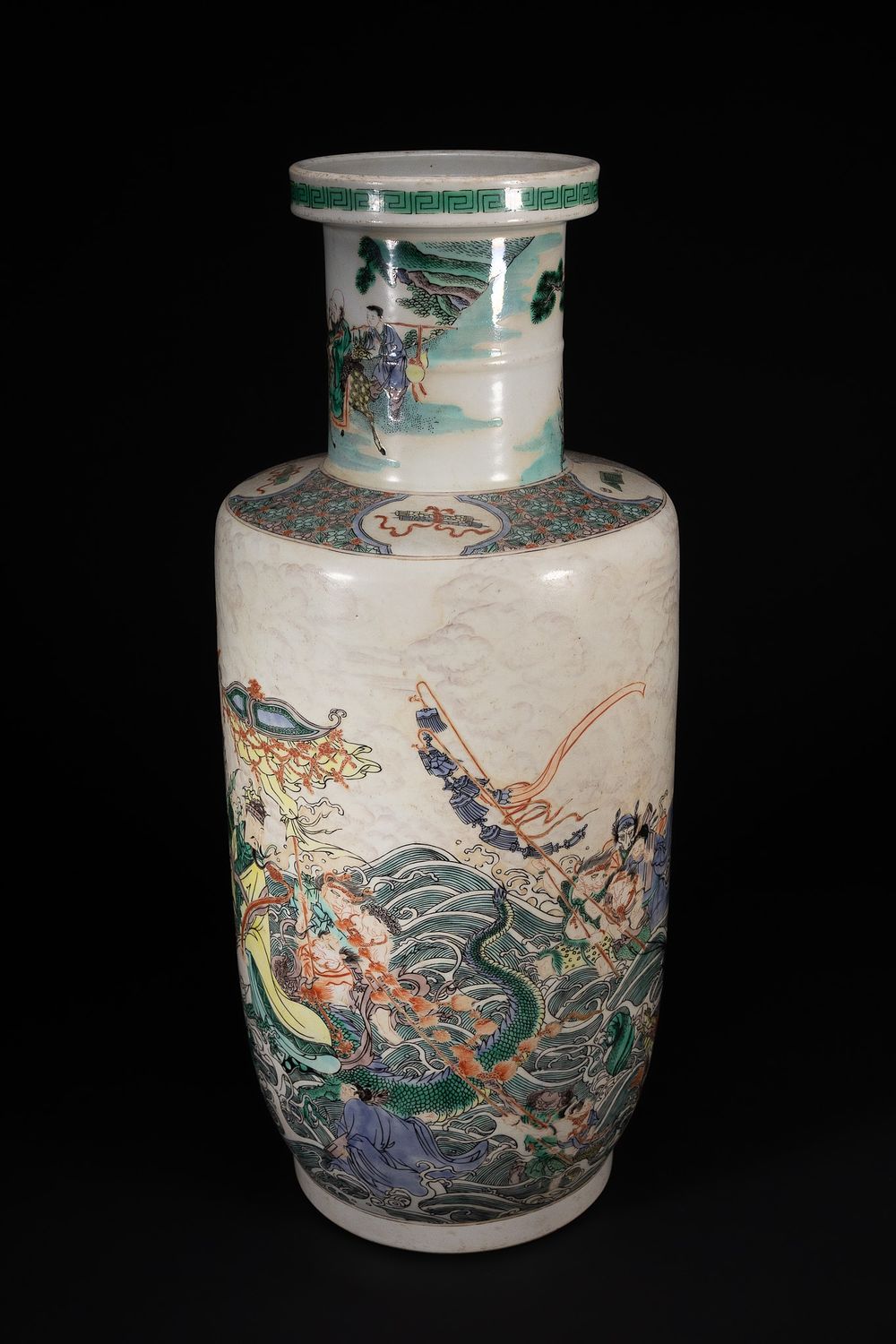 Lot 241: A Large Chinese Famille Verte ‘Figural and Dragon’...
