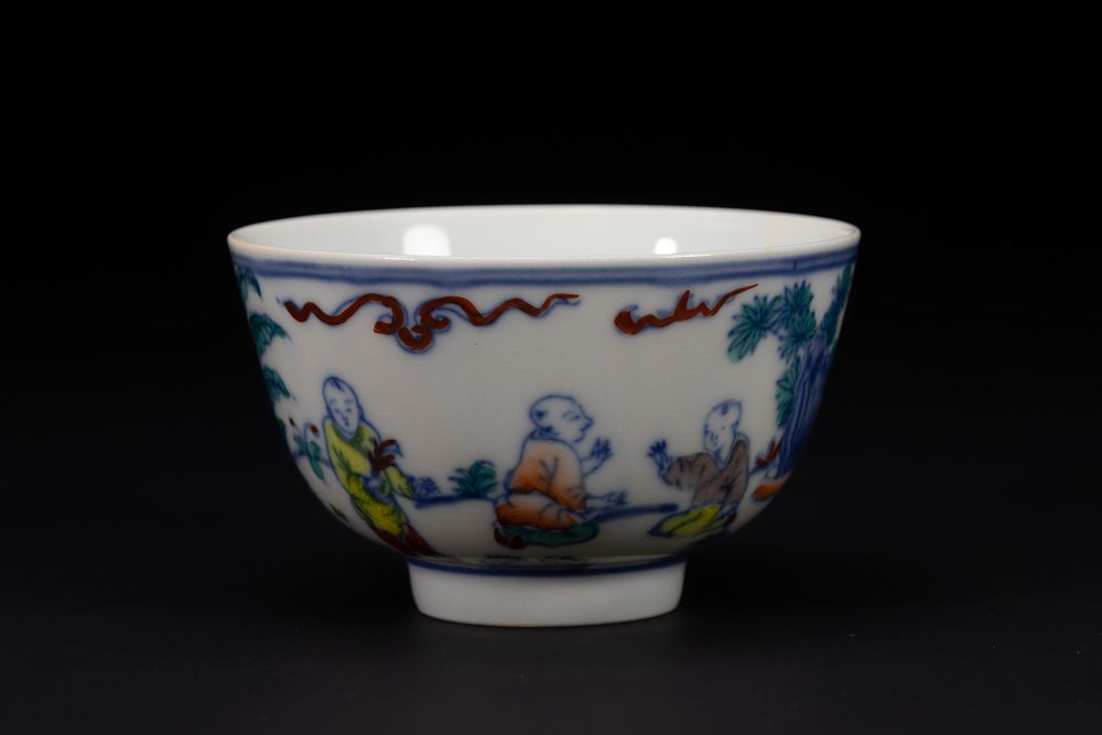 Lot 272: A Chinese Famille Verte Style Bowl with Figural...