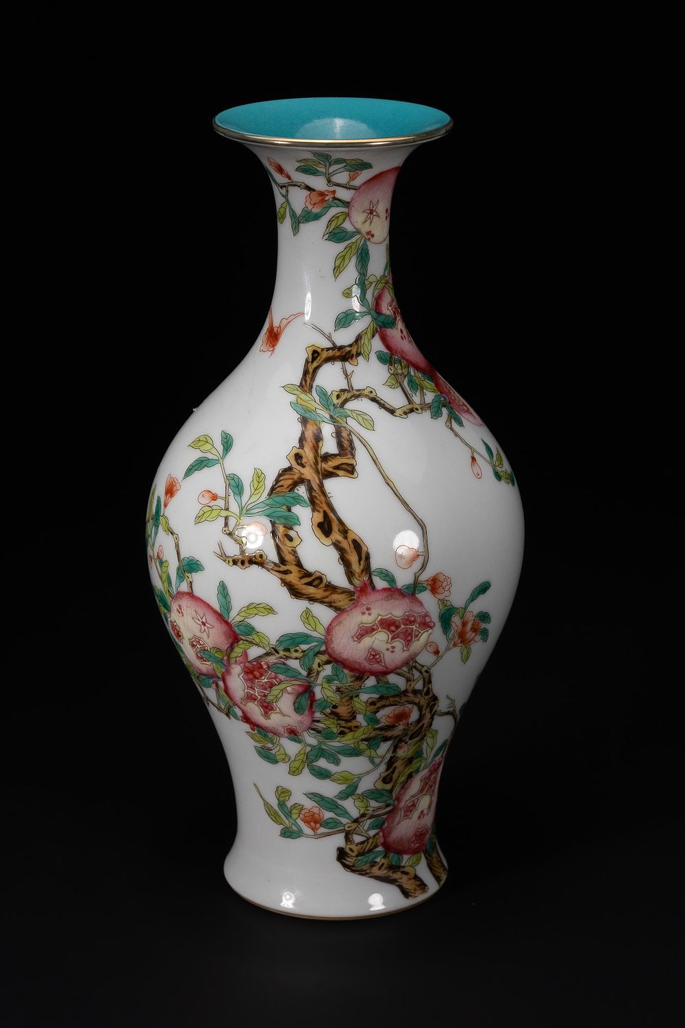 Lot 274: A Chinese Famille Rose Porcelain Vase with Pomegranate...