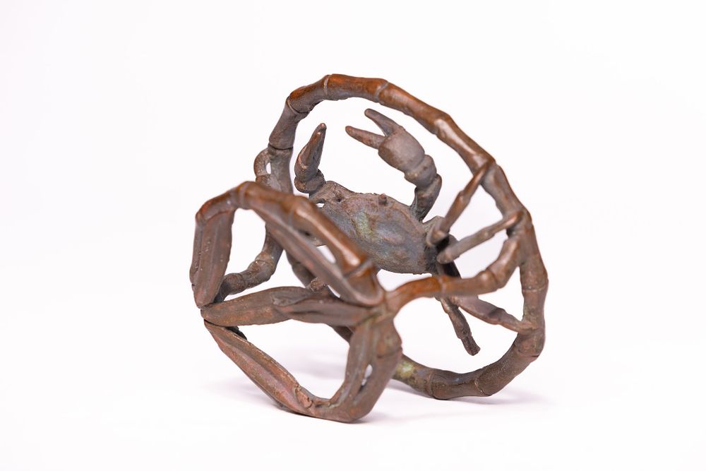 Lot 304: A Japanese Bronze Model of a Crab within...
