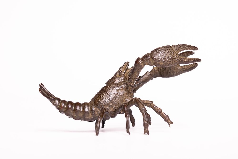 Lot 312: A Japanese Bronze Model of a Lobster.
