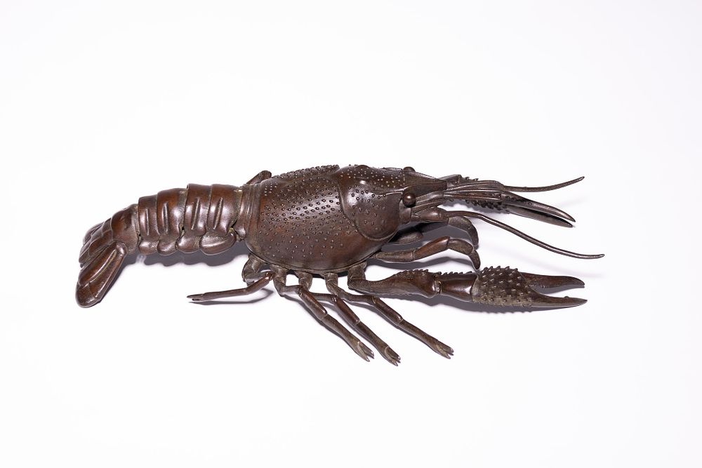 Lot 322: A Large Japanese Articulated Bronze Model of a...
