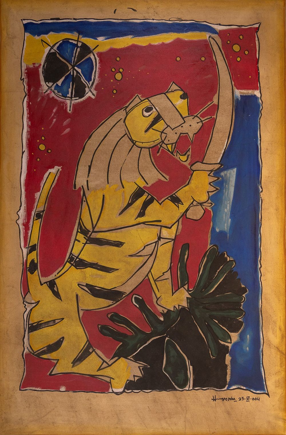 Lot 51: M.F. HUSAIN (INDIAN, 1915-2011), WARRIOR TIGER.