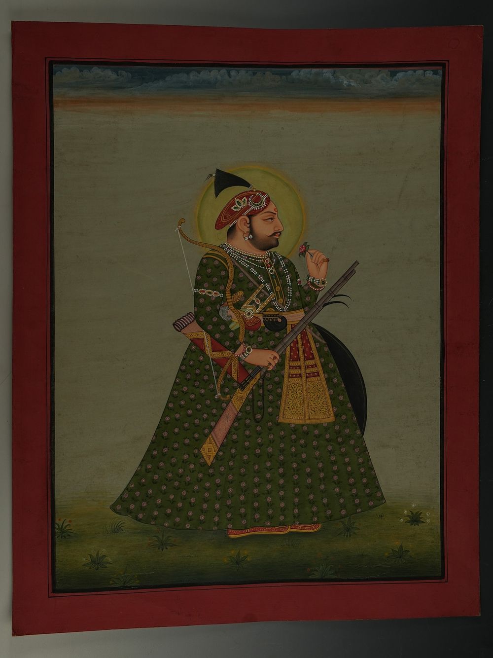 Lot 203: AN INDIAN PORTRAIT OF A MUGHAL EMPEROR, POSSIBLY JAHANDAR SHAH, 18TH-19TH CENTURY.