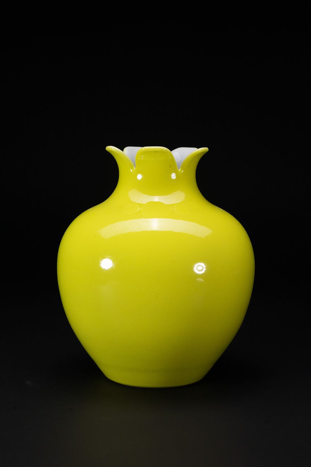 Lot 329: A CHINESE LEMON-YELLOW GLAZED POMEGRANATE VASE, SHILIU ZUN.