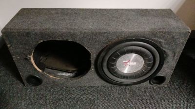 Subwoofer Box + Sub + Amp - For Sale As Is. Subwoofer Box Measuring 80cm L x 38cm H 
+ 
Digital 