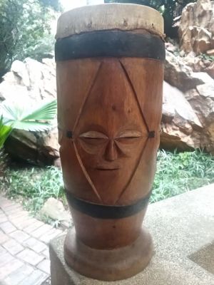 Traditional Carved African Standing Drum . This traditional African standing drum is a 