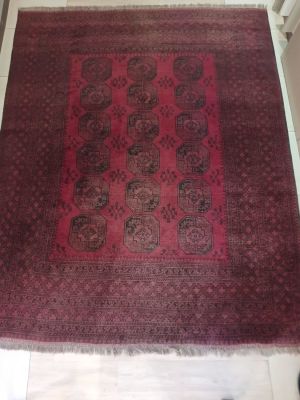 Vintage Turkman Ersari Hand Knotted Elephant Foot Rug from Afghanistan 314cm x 257cm (No 2) - STC. 