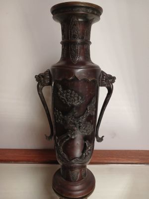 Japanese Patinated Vase, Early Meiji Period (C1870's) - STC. . A desirable piece, typical 