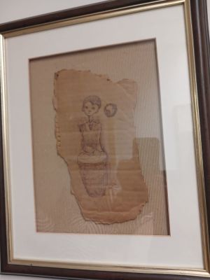 Winston Churchill Masakeng Saoli - Mother and child - In Pastel on Card - STC. This elegant 