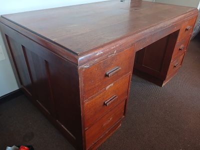 20th Century African Mahogany Desk. This Solid African Mahogany Desk is a timeless piece that 