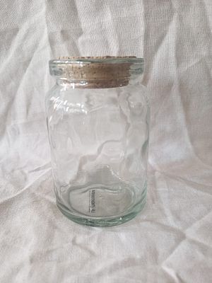 Hand Blown Recycled Glass Jar. A beautifully crafted piece that combines traditional 