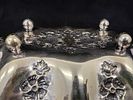 Silver Plated Footed Snack or Trinket Dish. An elegant rectangular trinket dish crafted in Image - 2