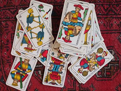 Vintage Gaming Cards Unidentified. An interesting set supplied as is with 77 cards