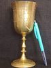Large Old Chased Brass Kiddush Cup/Wine Chalice. This exquisite old brass Kiddush Cup/Wine תמונה - 5