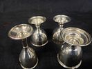 Collection of Four Silver Plated Kiddush Cups. A charming collection of four vintage תמונה - 1