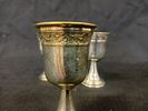 Set of Four Silver Plated Kiddush Cups. A set of four silver-plated Kiddush cups, each elegantly תמונה - 1