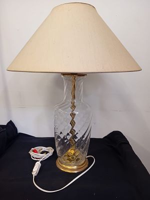 Elegant Hand Blown Art Glass Lamp (working). With a new shade this will be incredible. This lamp 