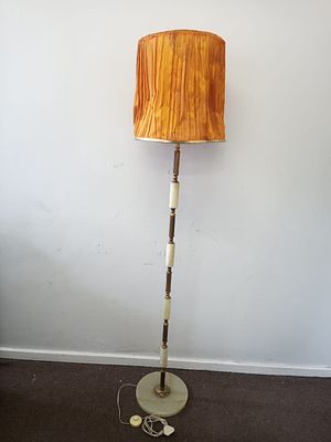Stunning Vintage Onyx and Brass Standing Lamp. Imagine this with a new shade.This is a vintage 