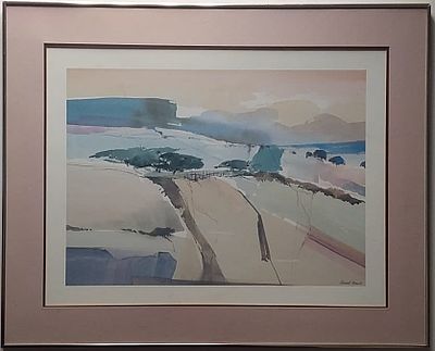 Graphic of a Watercolour By Artist Richard Rennie, Framed -1932-2017 South Africa & Zimbabwe. STC.