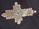 Vintage Ethiopian-Eritrean Silver Plated Brass Cross – 9.5cm x 6cm, Collectible Religious Artifact. תמונה - 2