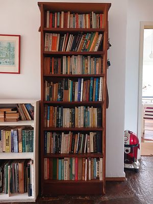 Wood Finish Tall Bookshelf. Add character and practicality to any room with this tall bookshelf 