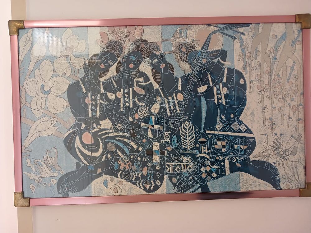 Tie-Feng Jiang "Four Seasons" Serigraph . Experience the vibrant artistry of Tie-Feng Jiang with 