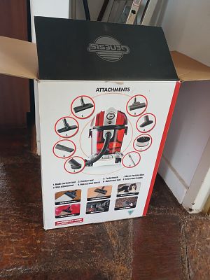 Genesis Vacuum Cleaner, Short Ladder and Broom. Practical household bundle including a Genesis 