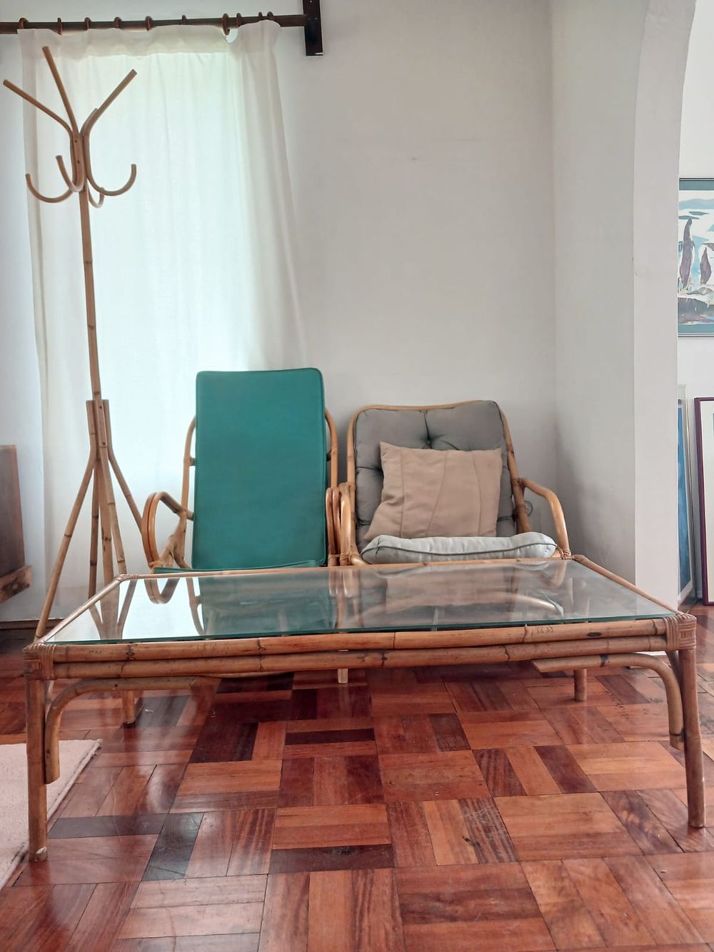 Vintage Cane Furniture Set. Add timeless charm to your home with this vintage cane furniture set 