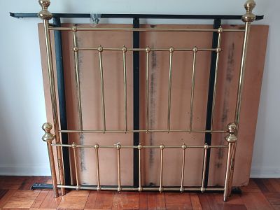 Brass Double Bed. Add timeless elegance to your bedroom with this brass double bed, featuring a 