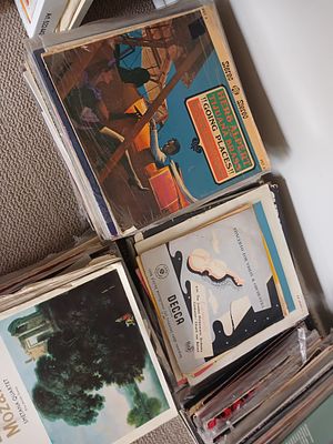 Collection of Vintage Records. A diverse collection of vintage records, perfect for music 