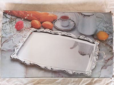 NEW - Silversmith Silver Plated Embossed Serving Tray. An elegant piece of tableware crafted 