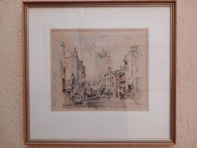 Signed Gregoire Boonzaier Painting – District 6, 1968, Ink & Watercolour, Framed, From S & B 