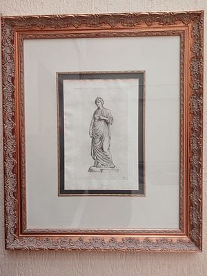 Large Beautifully Framed Graphic Behind Glass from an Engraving by Joachim von Sandrart 