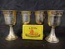 Set of Four Silver Plated Kiddush Cups. A set of four silver-plated Kiddush cups, each elegantly Image - 4